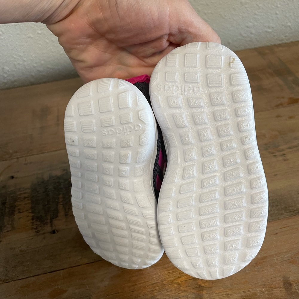 adidas Kids Navy Blue Sneakers with Pink Accents - Picture 5 of 5